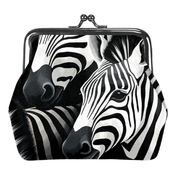 Zebra Coin Purse, Kiss Lock Coin Purse, Large Capacity Coin Pouch, Change Purse Cute Car Coin Holder for Women