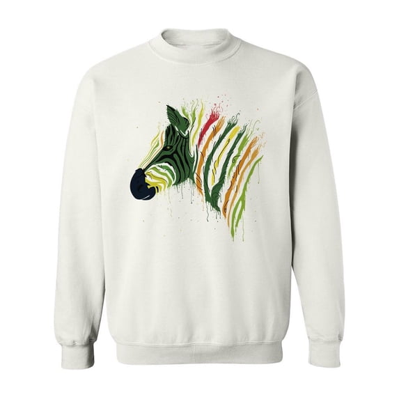 Zebra Colorful Pattern Sweatshirt Men -Image by Shutterstock, Male Medium