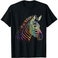 thumbnail image 1 of Zebra Colourful - Art Animal Zoo Animal Lovers Zebra T-Shirt, 1 of 3