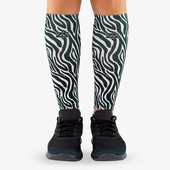 Zebra Compression Leg Sleeves L/XL / Black/White