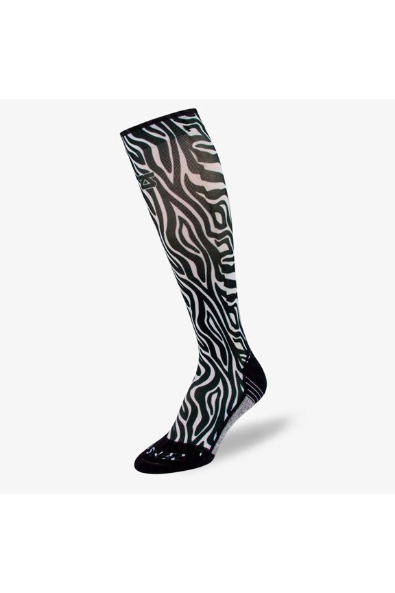 Zebra Compression Socks (Knee-High) M / Black/White