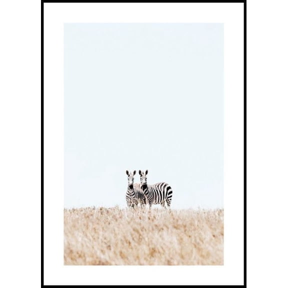 Zebra Couple Poster Wall Art, Modern Wall Decor For Living Room Bedroom, 8x12 UNFRAMED