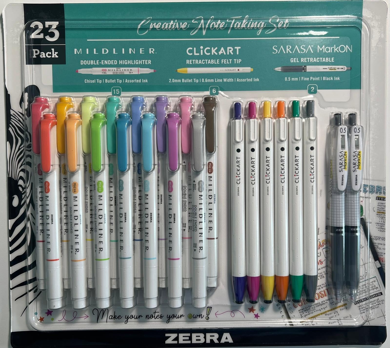 Zebra-Creative Note Taking include 15 Midliner Double Ended Highlighter ...