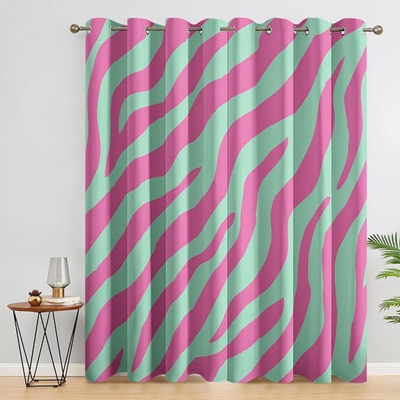 Zebra Curtains for Living Room, Abstract Art Pattern Design Blackout Curtains, Zebra Bedroom Decor Window Drapes with Grommet 42"W x 108"L (Pack of 2)