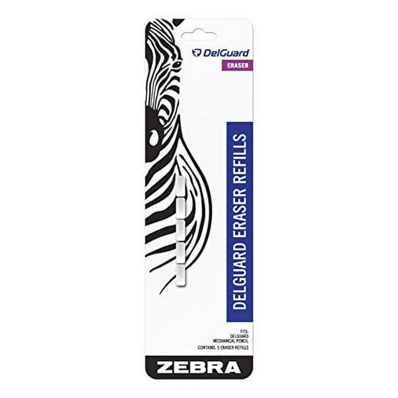 Zebra DelGuard Mechanical Pencil Eraser Refills 5-Count - 2 PACK