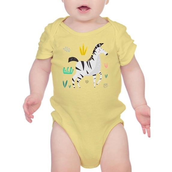 Zebra Doodle Style Safari Bodysuit Infant -Image by Shutterstock, 6 Months