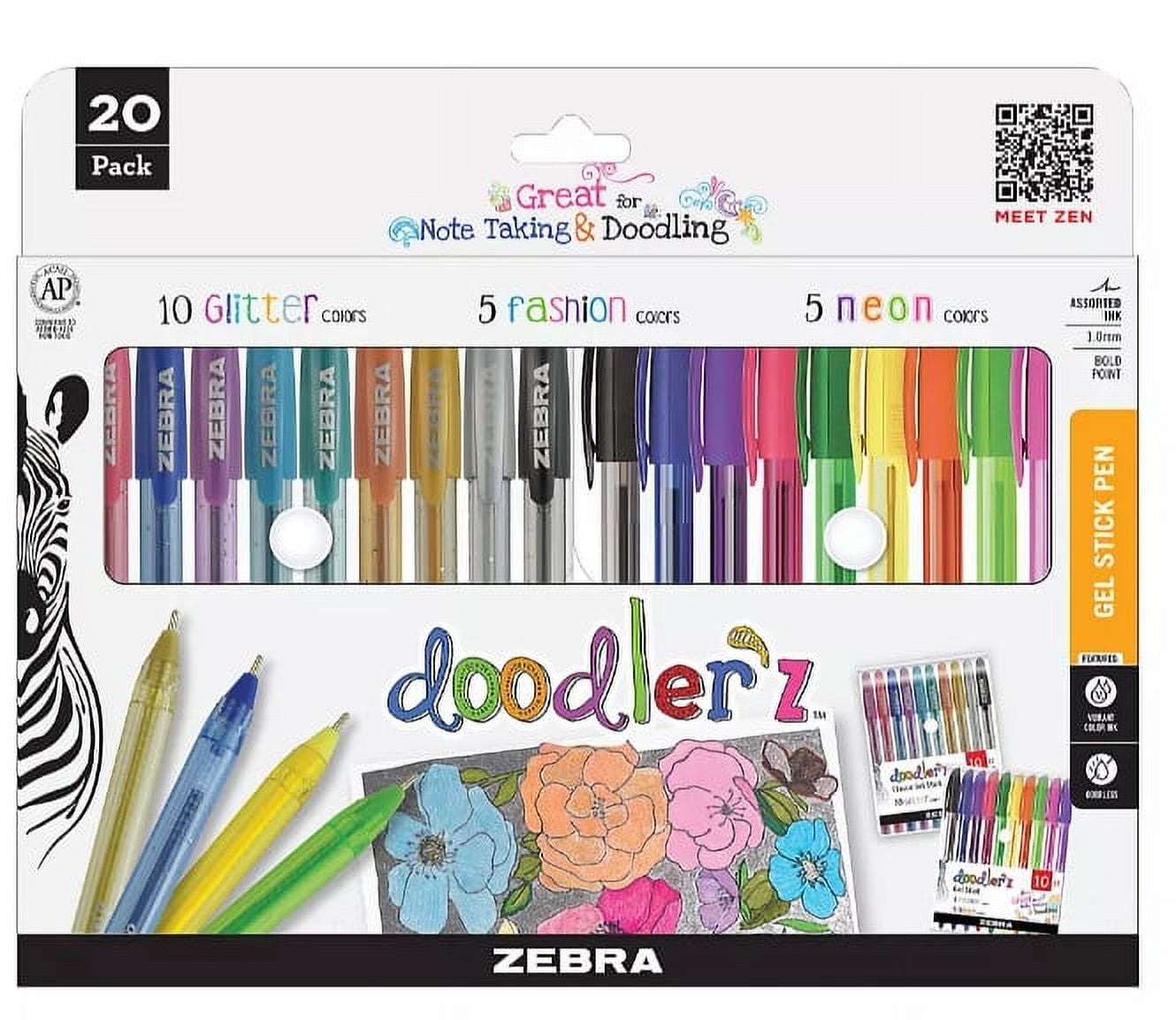 Zebra Doodler'z Bold Point Gel Pens, 20 ct. - Assorted Colors