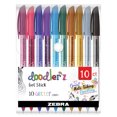 thumbnail image 1 of Zebra Doodler'z Gel Stick Pen, Bold Point, 1.0mm, Assorted Glitter Colors, 10-Count, 1 of 5