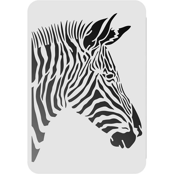 Zebra Drawing Painting Stencils Templates 11.6x8.3inch Zebra Pattern Plastic Stencils Decoration Rectangle Reusable Stencils for Painting on Wood Floor Wall and Fabric DIY