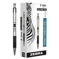 thumbnail image 1 of Zebra Pen F-301 Ballpoint Fine Point 0.7mm Stainless Steel Retractable Ballpoint 12-Pack â€“ Easy-Glide Ink, Non-Slip Grip, Metal Clip, Refillable with F-Refill, Professional Design (27110), 1 of 7