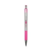 Zebra F-301 Ballpoint Pen, Retractable, Fine 0.7 mm, Black Ink, Stainless Steel/Pink Barrel | Bundle of 2 Each