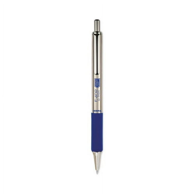 F-402 Ballpoint Pen, Retractable, Fine 0.7 mm, Blue Ink, Stainless Steel/Blue Barrel, 2/Pack F-402 Ballpoint Pen, Retractable, Fine 0.7 mm, Blue Ink, Stainless Steel/Blue Barrel, 2/Pack