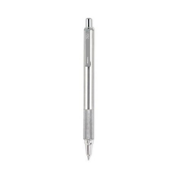 Zebra F-701 Ballpoint Pen Retractable Fine 0.7 mm, Black Ink, Stainless Steel Bundle of 2 Each