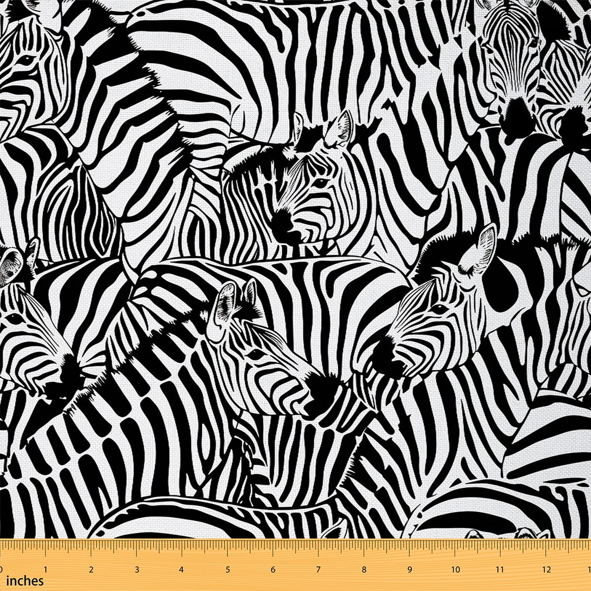 Zebra Fabric By The Yard,Black And White Stripes Upholstery Fabric,Animal Pattern Decorative