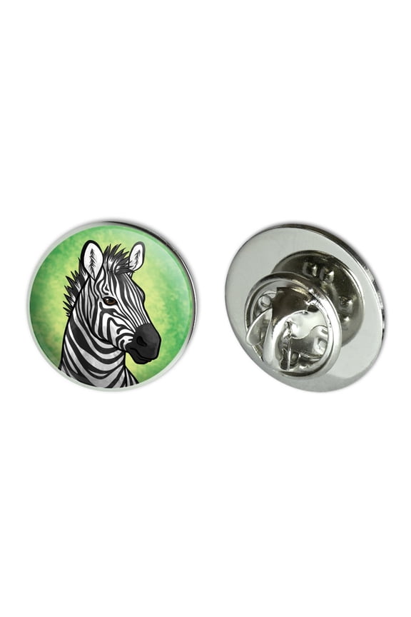 Zebra Face Metal 0.75" Lapel Hat Pin Tie Tack Pinback