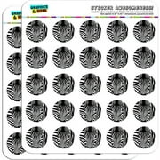 Zebra Face Safari Print Stripes 50 1" Planner Calendar Scrapbooking Crafting Stickers