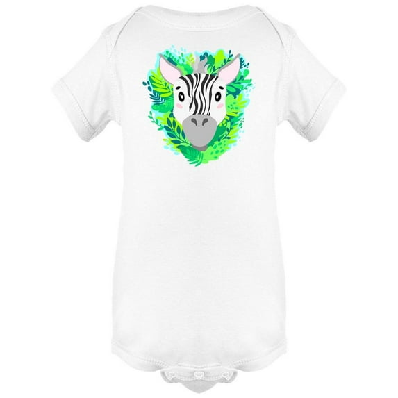 Zebra Face With Leaves Bodysuit Infant -Image by Shutterstock, 6 Months