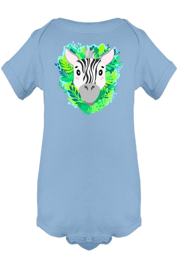 Zebra Face With Leaves Bodysuit Infant -Image by Shutterstock,  6 Months