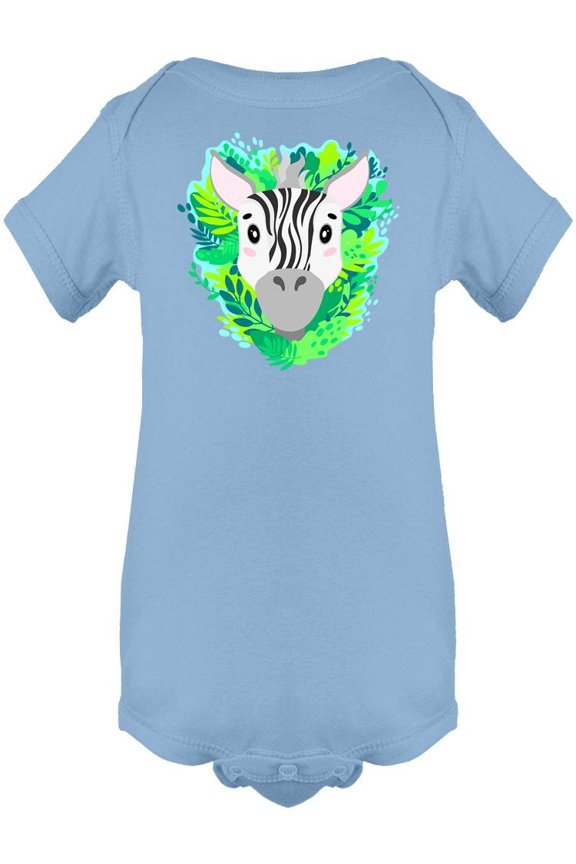 Zebra Face With Leaves Bodysuit Infant -Image by Shutterstock, Newborn