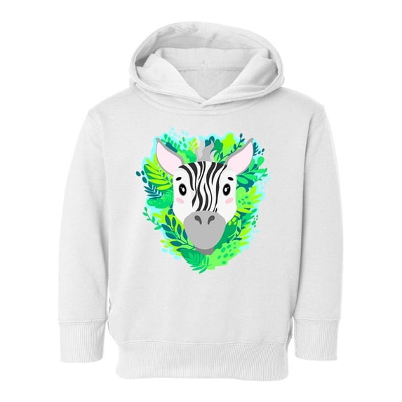 Zebra Face With Leaves Hoodie Toddler -Image by Shutterstock, 2 Toddler