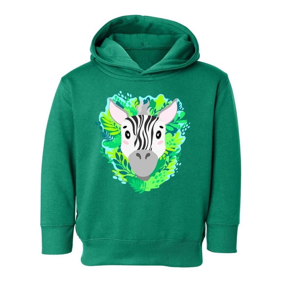 Zebra Face With Leaves Hoodie Toddler -Image by Shutterstock,  2 Toddler