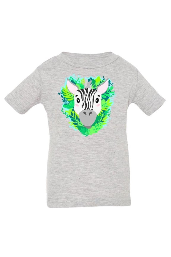 Zebra Face With Leaves T-Shirt Infant -Image by Shutterstock,  18 Months