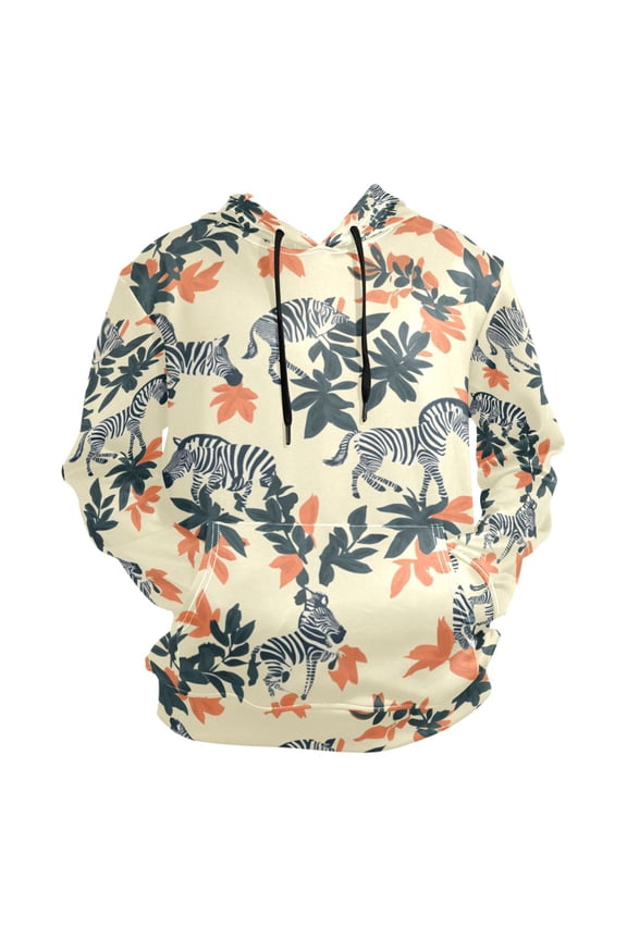 Zebra Figure Men’s Hoodies Sweatshirt Fleece Jackets Long Sleeve Sweatshirts