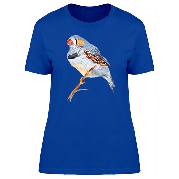 Zebra Finch On Wooden Branch T-Shirt Women -Image by Shutterstock, Female XX-Large