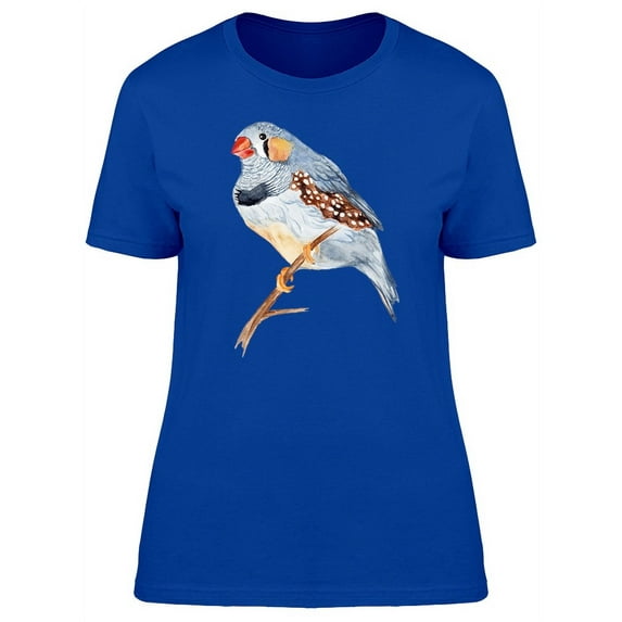 Zebra Finch On Wooden Branch T-Shirt Women -Image by Shutterstock, Female XX-Large