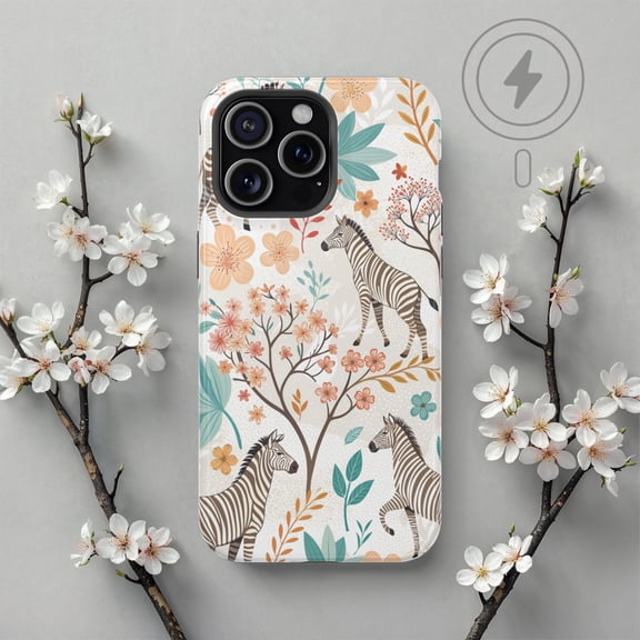 Zebra Floral Jungle Boho Aesthetic Artistic Print Phone Case 17 11 12 13 14 15 16