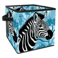 thumbnail image 1 of Zebra Foldable Storage Baskets with Handle, 10.8"x10.5"x10.6" Cube Organizer - Large Capacity Storage Bin Cubes, 1 of 6