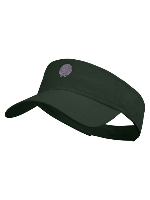 Zebra Footprints Embroidered Cotton Twill Sun Visor - Dk Green OSFM