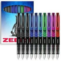 Zebra Fuente - Disposable Fountain Pen - Black, Blue, Red, Green, Violet Coloured Ink - Pack of 10