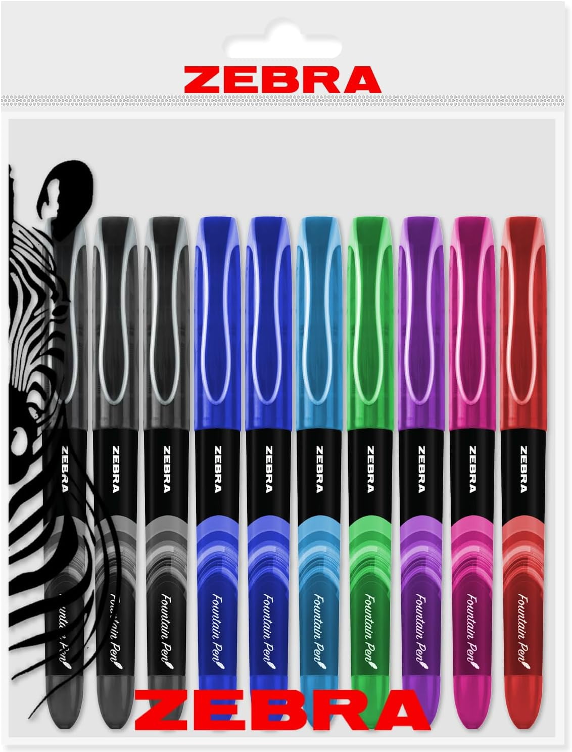 Zebra Fuente - Disposable Fountain Pen - Black, Blue, Red, Green ...