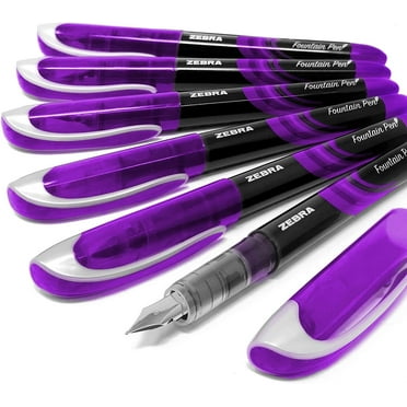 Zebra Fuente - Disposable Fountain Pen - Purple Ink - Pack of 6
