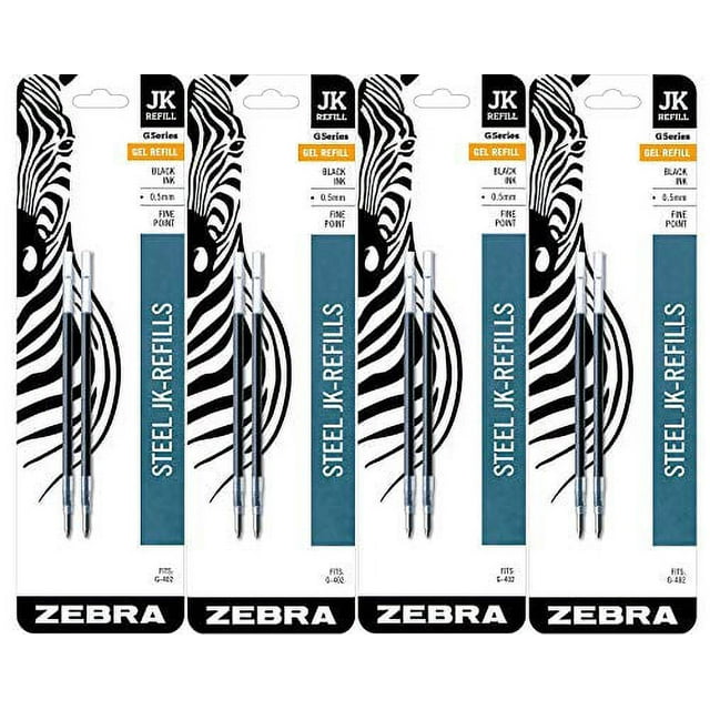 Zebra G402 Stainless Steel Gel Pen, Fine Point, 0.5mm, JKRefill