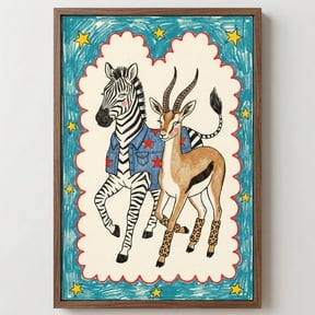 Zebra Gazelle Safari Fashion Wall Decor Unframed Paper Print