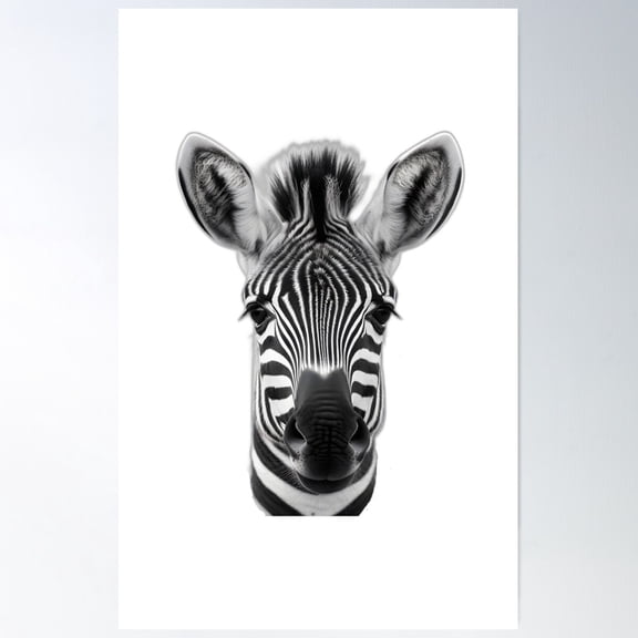 Zebra Head Black And White Poster Wall Art, Modern Wall Decor For Living Room Bedroom, 8x12 UNFRAMED