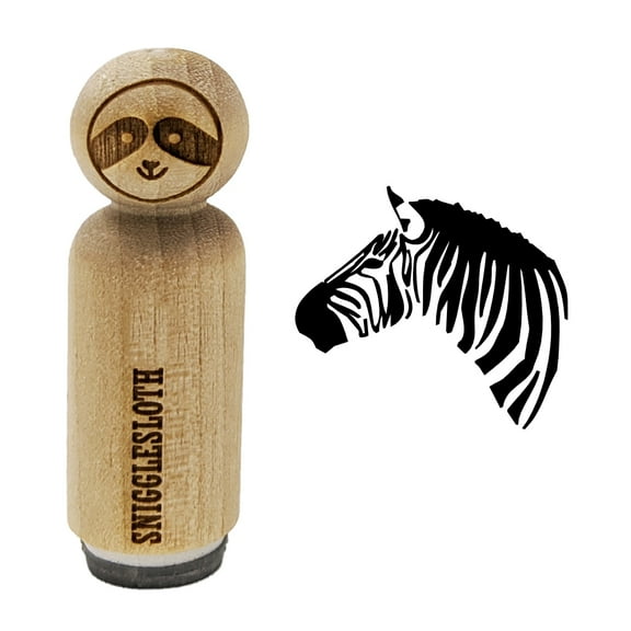 Zebra Head Profile Sketch Rubber Stamp for Scrapbooking Crafting Stamping - Mini 1/2 Inch