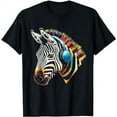 thumbnail image 1 of Zebra Headphones Artwork | Music Animal Motif Zebra T-Shirt, 1 of 3