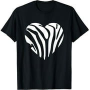 Zebra Heart Animal Lover Stripe Africa Gift Men Women T-Shirt