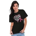 thumbnail image 1 of Zebra Heart Breast Cancer Awareness Women's Graphic T Shirt Tees Brisco Brands L, 1 of 2