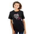 thumbnail image 1 of Zebra Heart Breast Cancer Awareness Women's Graphic T Shirt Tees Brisco Brands S, 1 of 5