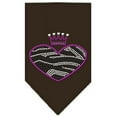 thumbnail image 1 of Zebra Heart Rhinestone Bandana Brown Small, 1 of 1