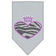thumbnail image 1 of Zebra Heart Rhinestone Bandana Grey Small, 1 of 1