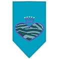 thumbnail image 1 of Zebra Heart Rhinestone Bandana Turquoise Small, 1 of 1