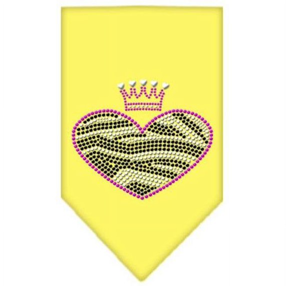 Zebra Heart Rhinestone Bandana Yellow Small