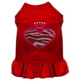 thumbnail image 1 of Zebra Heart Rhinestone Dog Dress, Red - 3XL, 1 of 1