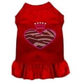thumbnail image 1 of Zebra Heart Rhinestone Dog Dress, Red - Extra Small, 1 of 1