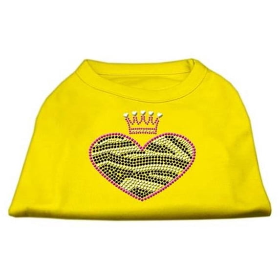 Zebra Heart Rhinestone Dog Shirt Yellow Lg - 14